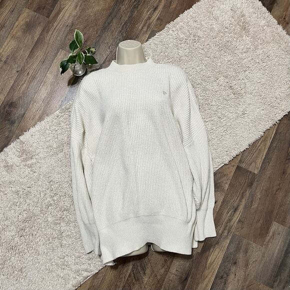 Victoria's Secret PINK Size Medium Oversized Cream Chenille Ribbed Sweater - Picture 1 of 7